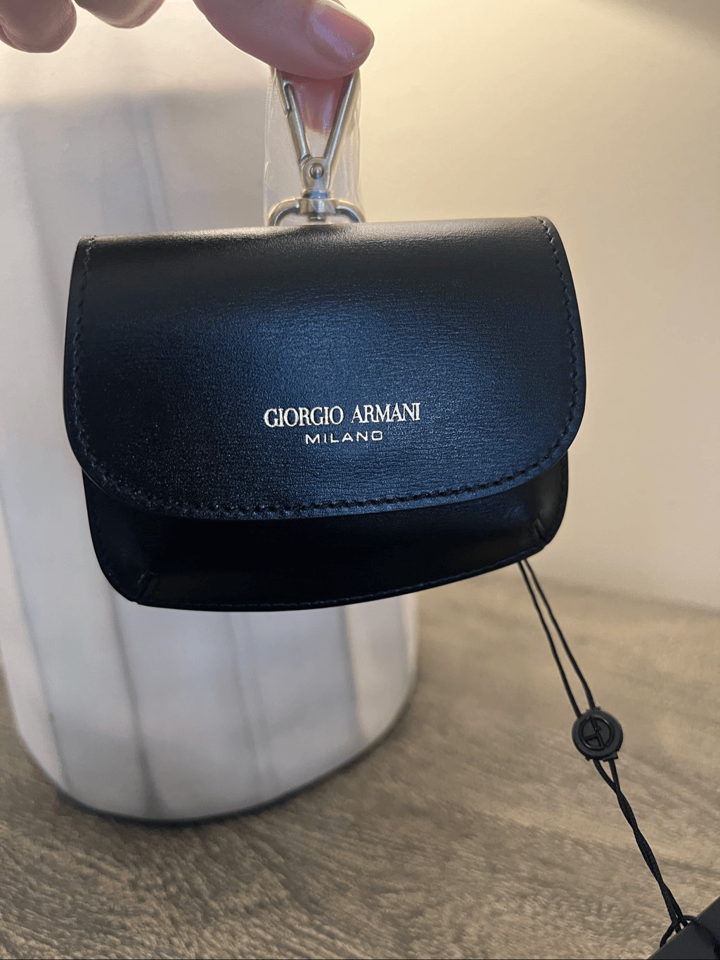 Giorgio Armani La Prima Palmellato Leather Mini Charm Bag