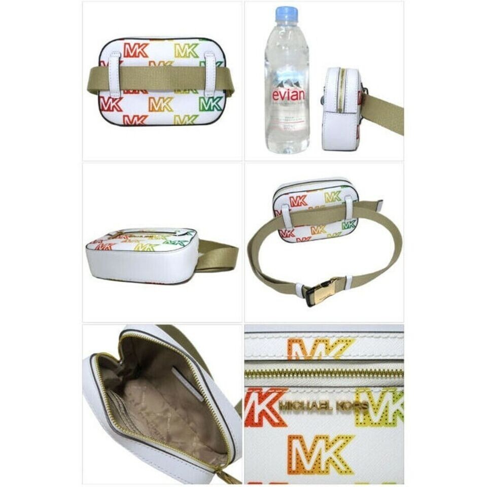 Michael Kors Convertible Belt Bag White Gay Pride 35S3GTTN5Y NWT $348 Retail F