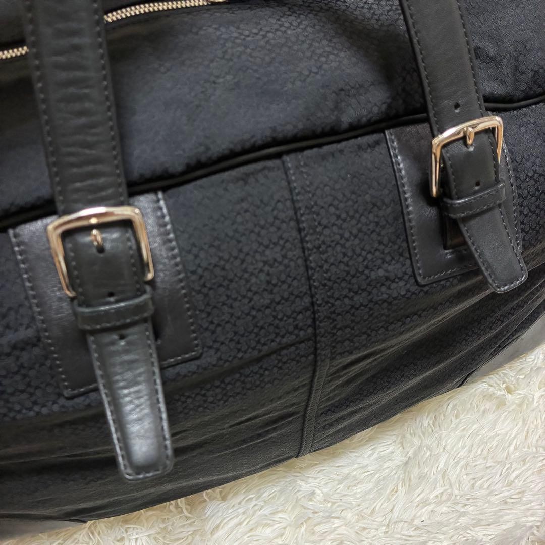 Rare COACH Boston Bag Signature Leather Canvas Black