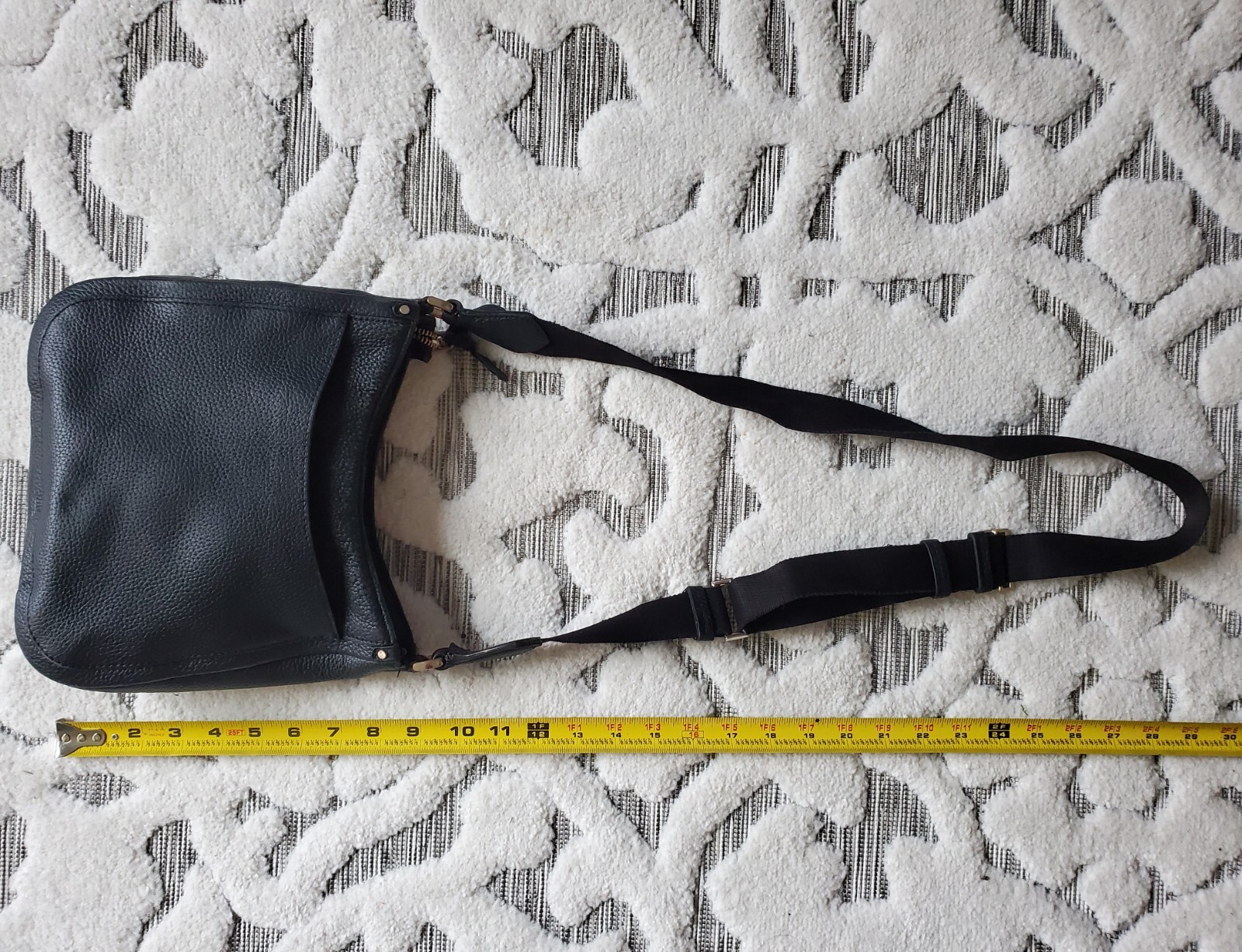Kate Spade Roulette Messenger Bag – Pebble Leather – Black Leather Crossbody Pur