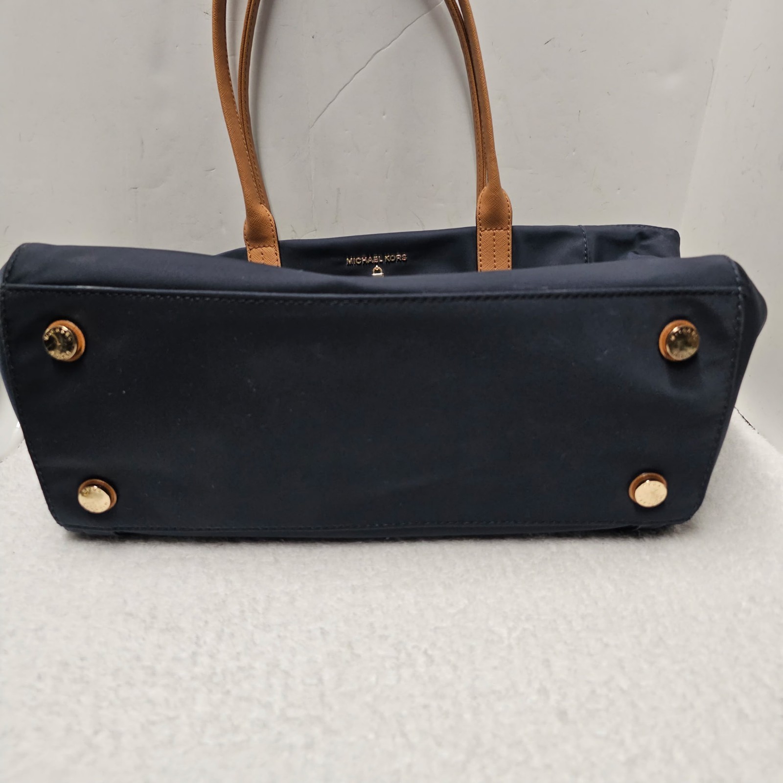 Michael Kors Kelsey Medium Tote Blue Nylon Travel Bag Luggage Sleeve Clean EUC