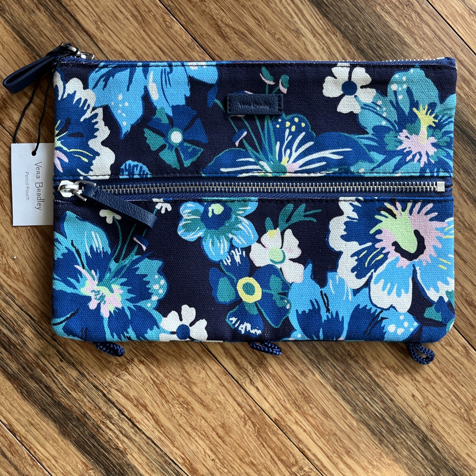 Vera Bradley Moonlight Garden Floral Canvas Pencil Pouch