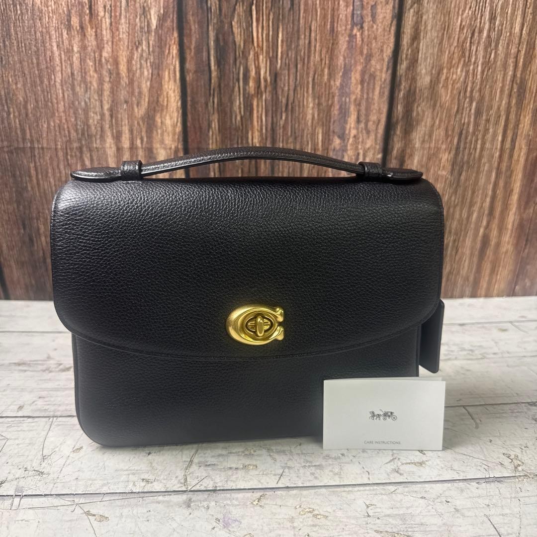 Authentic COACH Kathy Top Handle Bag 18.5cm x 25.5cm Leather Damaged Glamorous
