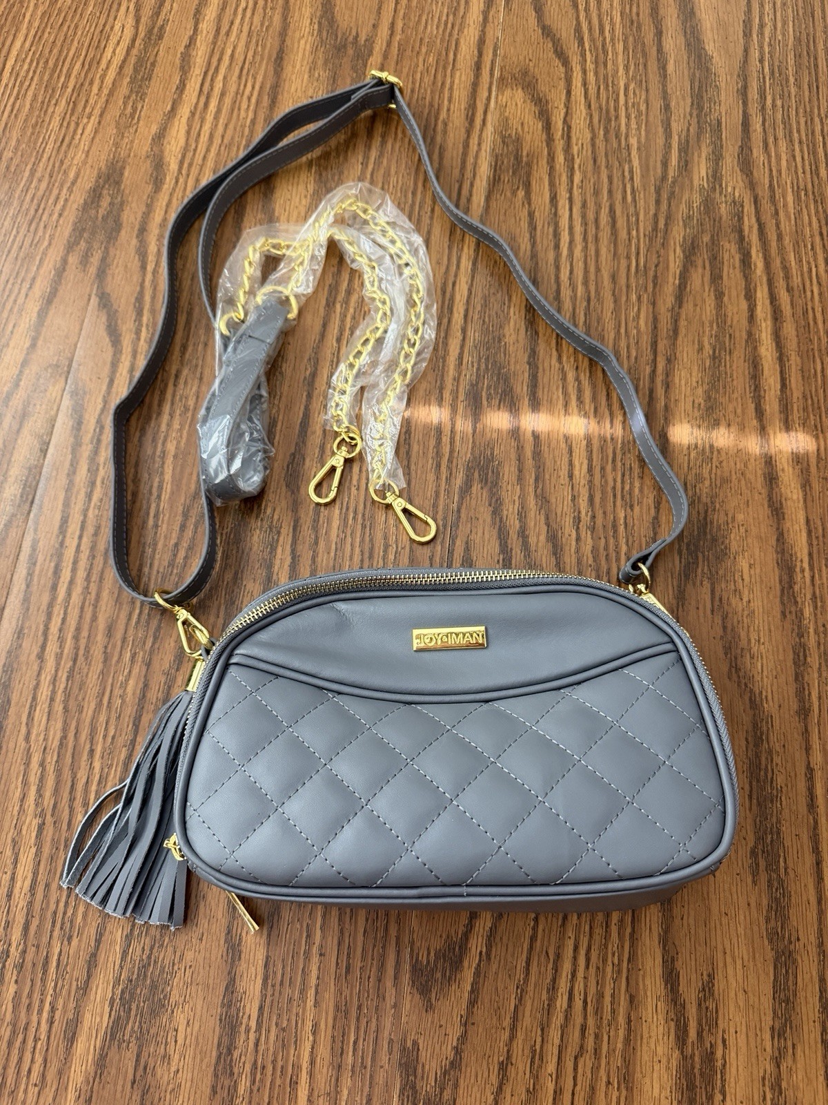Joy Mangano & Iman Diamond Quilted Leather Crossbody Bag Handbag Purse HSN EUC