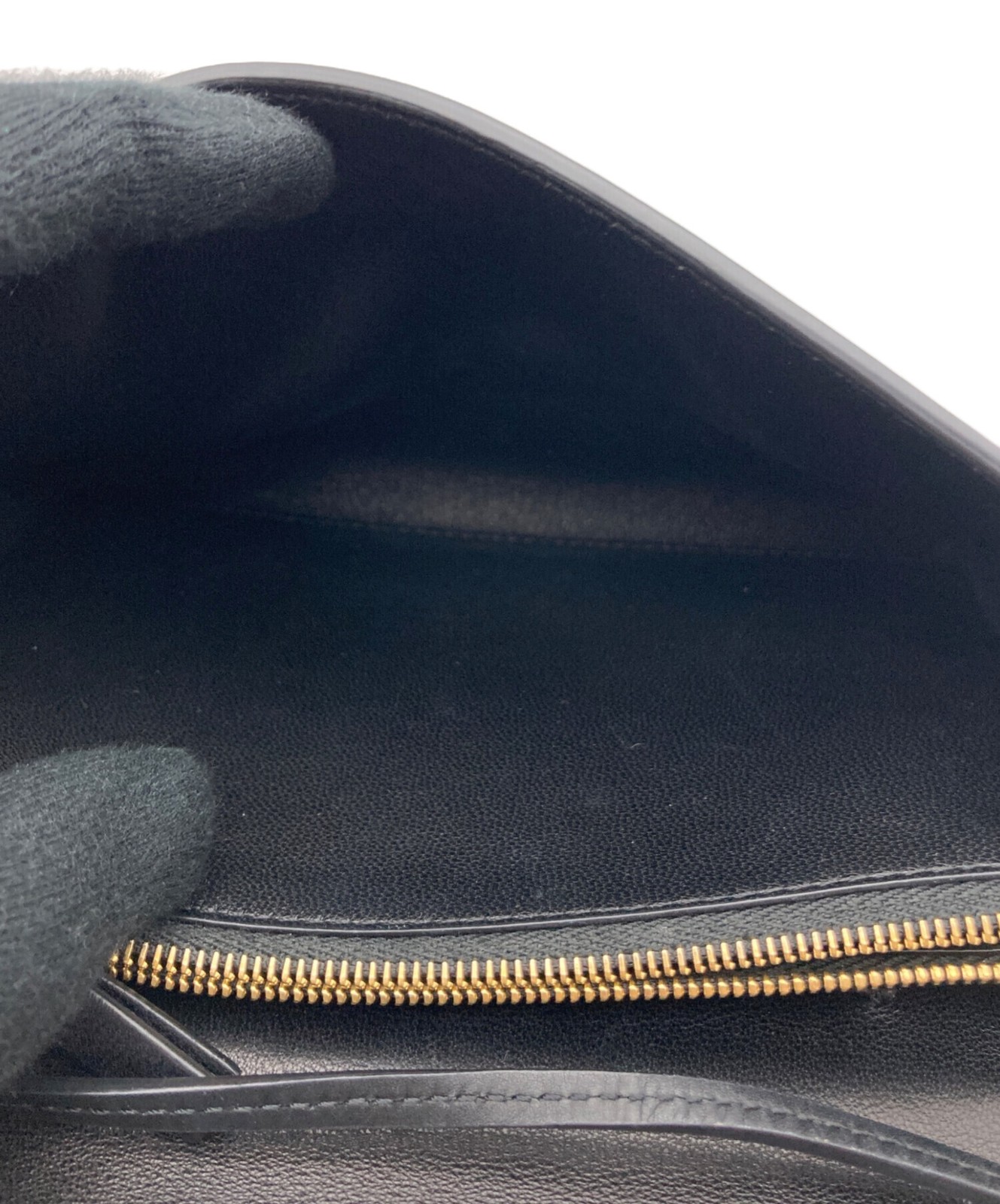 The Row Envelop in Leather 2way W1569L39BLSG Black Bag #TFB2705