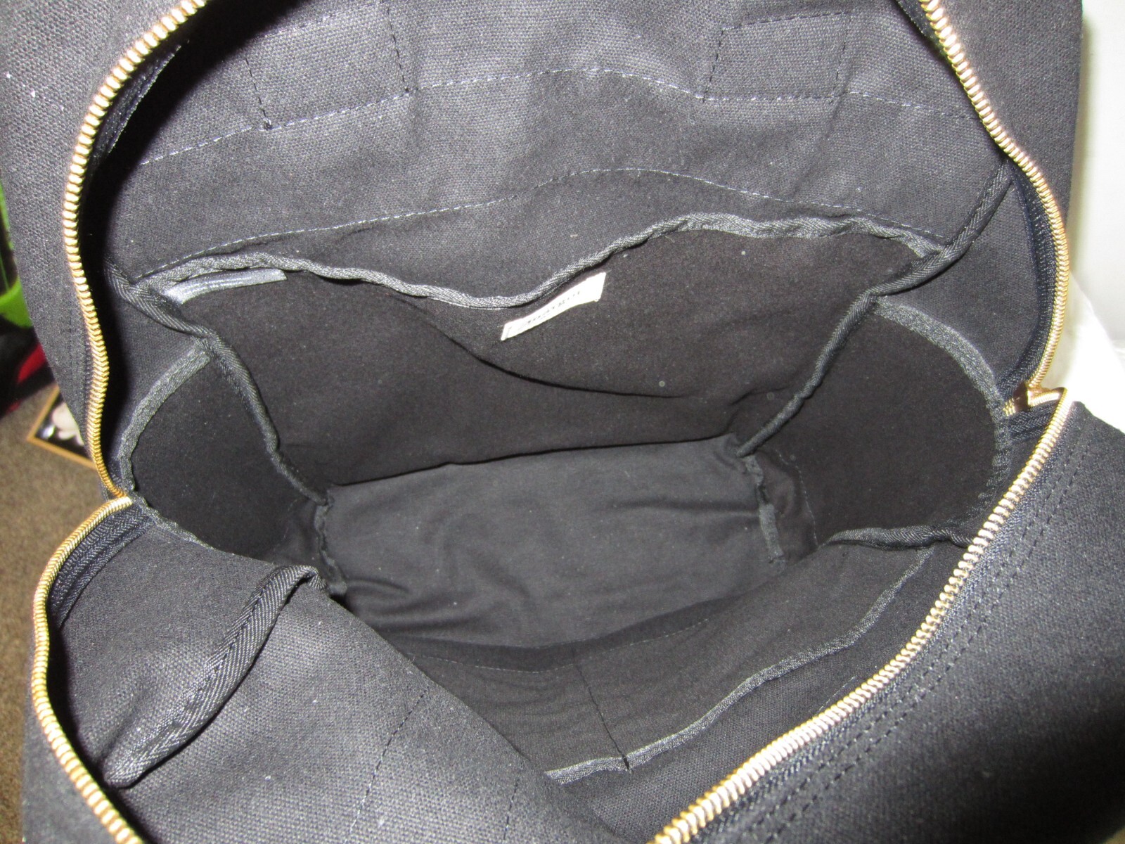NWT Margot New York Amber Canvas Black Backpack Brushed Gold Brass Hardware 25
