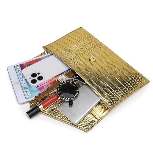 Envelope Clutch Purse Leather Handbag Evening Bag with Chain Wedding Party Prom
