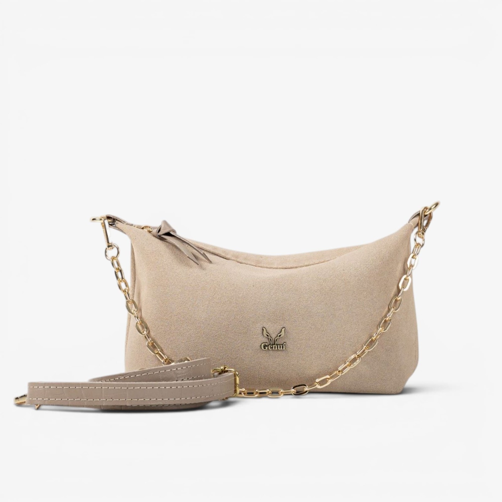 Women’s Leather Shoulder Bag Crossbody Gold Chain Small Made in Greece