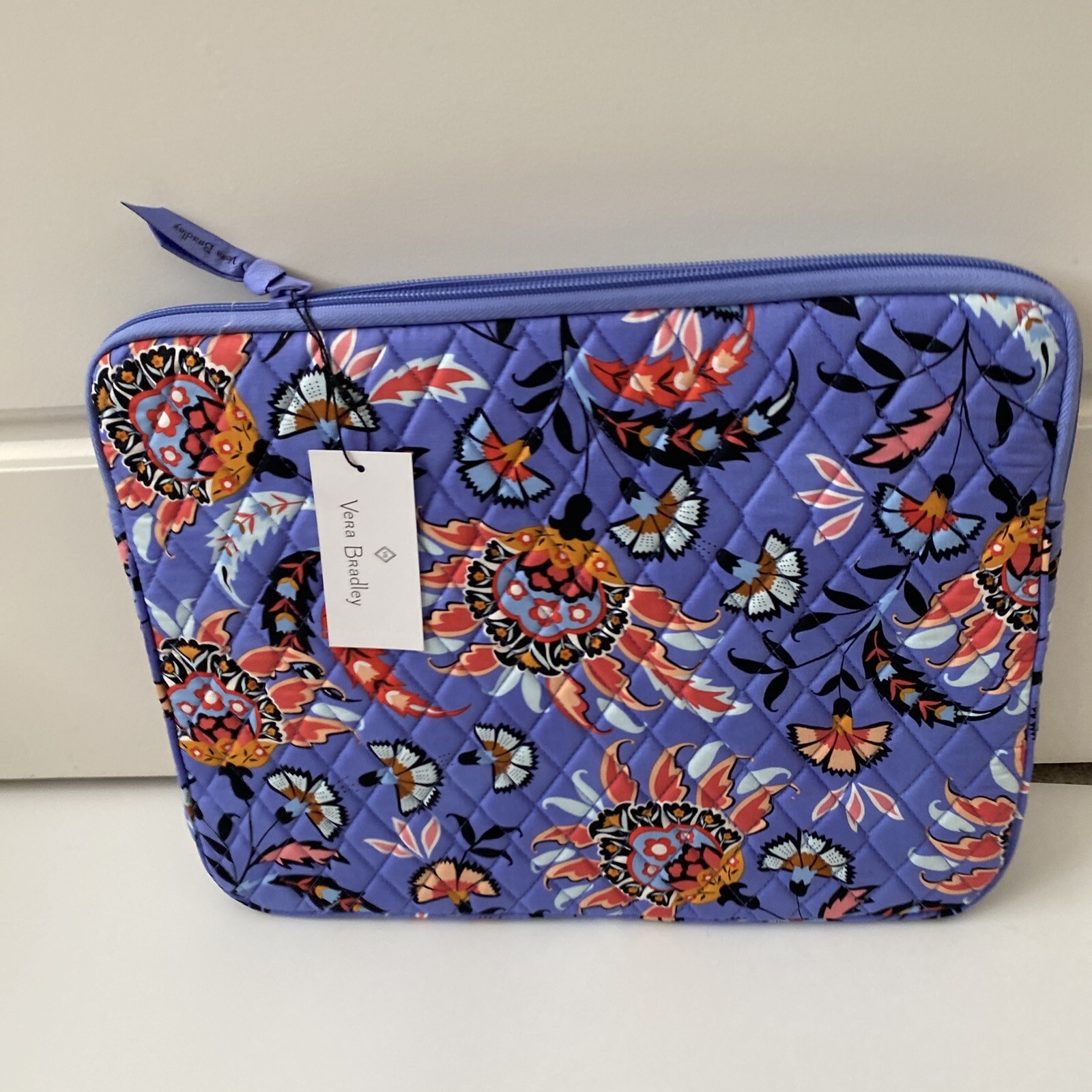 Vera Bradley Laptop Sleeve Mural Garden Zippered Laptop Bag Floral