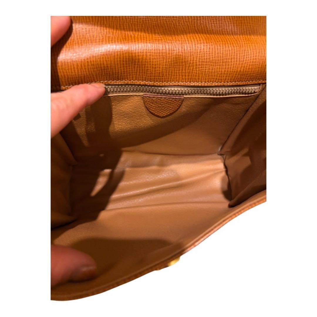 CELINE Old Celine Handbag Camel Leather Circle Logo Vintage