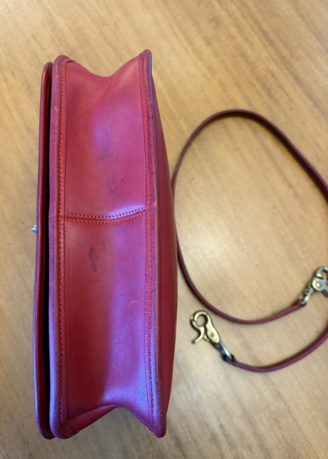 Vintage Coach Red Convertible Clutch Bag made in NYC 9635