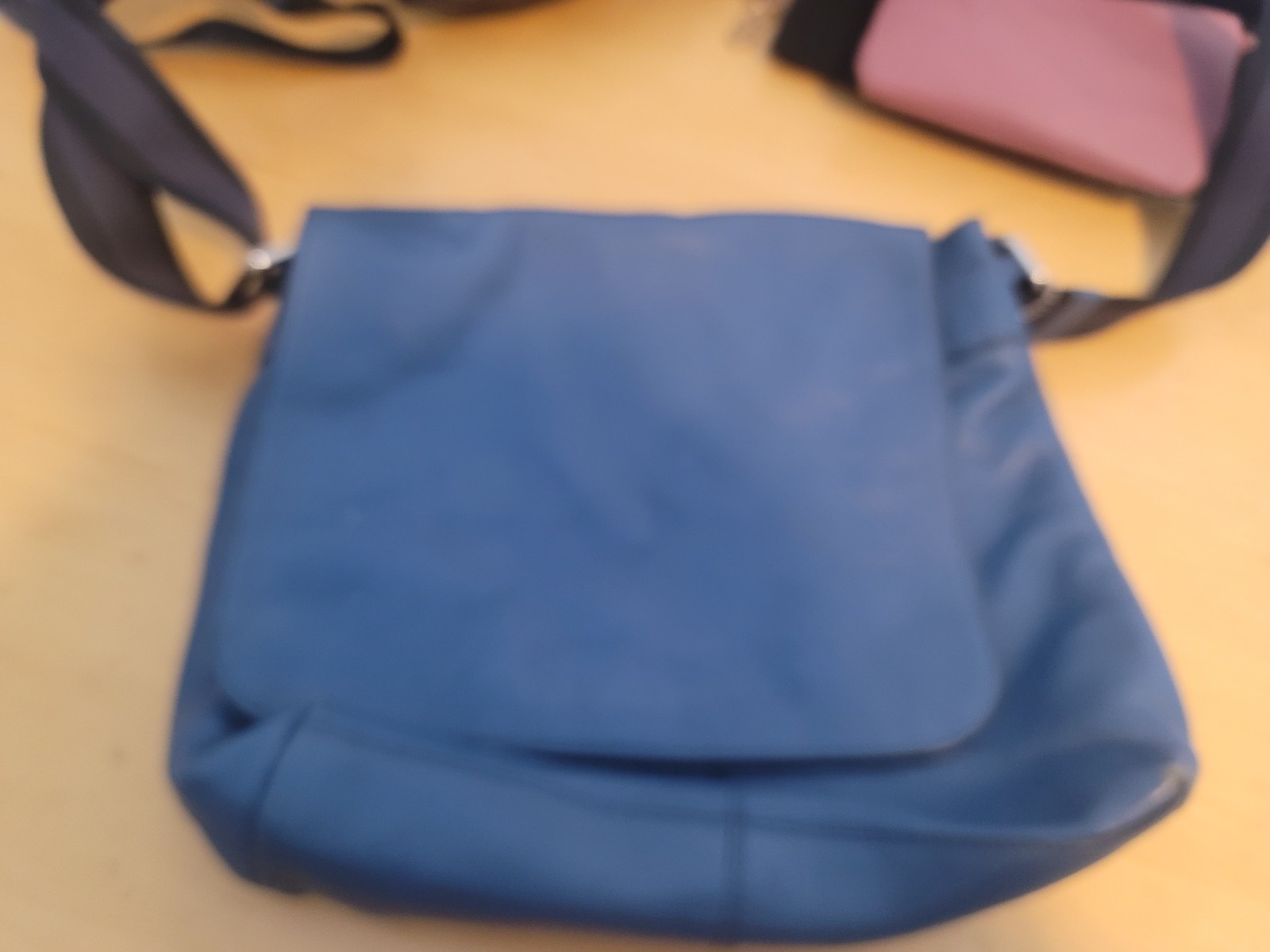 Coach Charles Messenger Bag in Blue Pebbled Leather