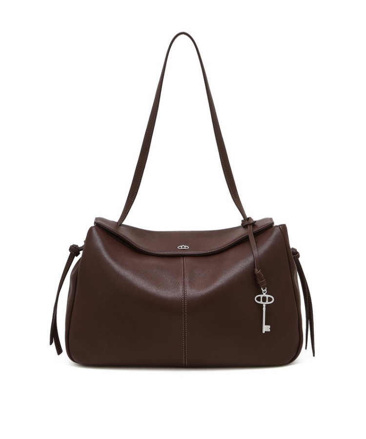 Athé Vanessa Bruno Brick Burgundy Leather Demain Shoulder Bag L Wine