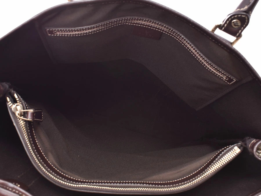 Gucci GG tote bag Greige Brown Gray Black leather