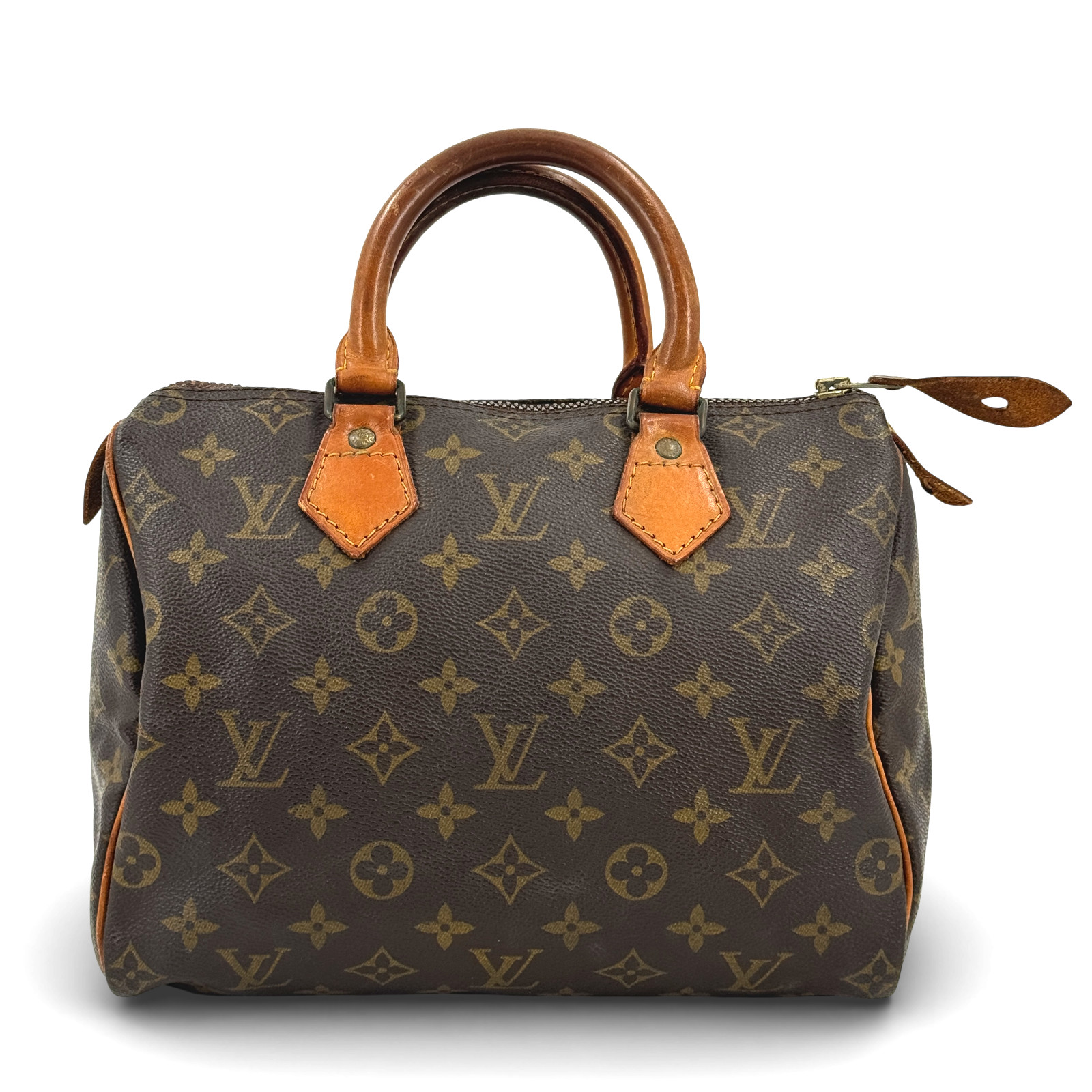 Auth LOUIS VUITTON Speedy 25 Monogram Canvas Brown Top Handle Boston Bag M41528