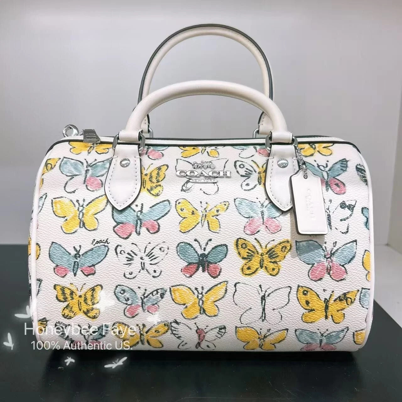 NWT Coach Rowan Satchel Bag With Butterfly/Sketch/floral/snoopy Print