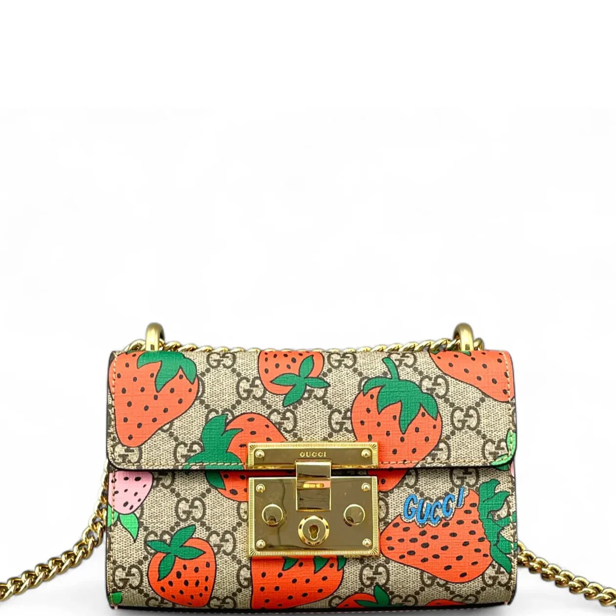 Gucci Small Padlock Shoulder Bag Pink Brown Red Green Guccighost (ym060926a0r)