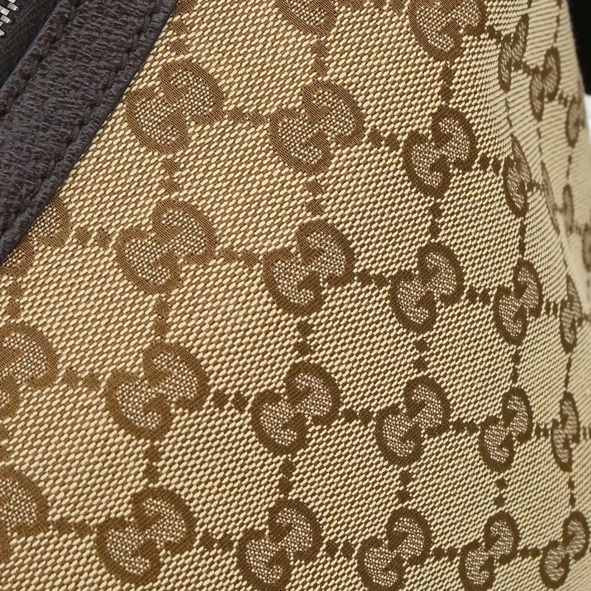 Gucci Brown Beige Canvas GG Shoulder Bag 181092 002404 167334