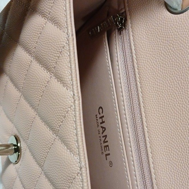CHANEL Pink Quilted Mini Flap Crossbody Chain Strap Silver CC Turn-Lock Card