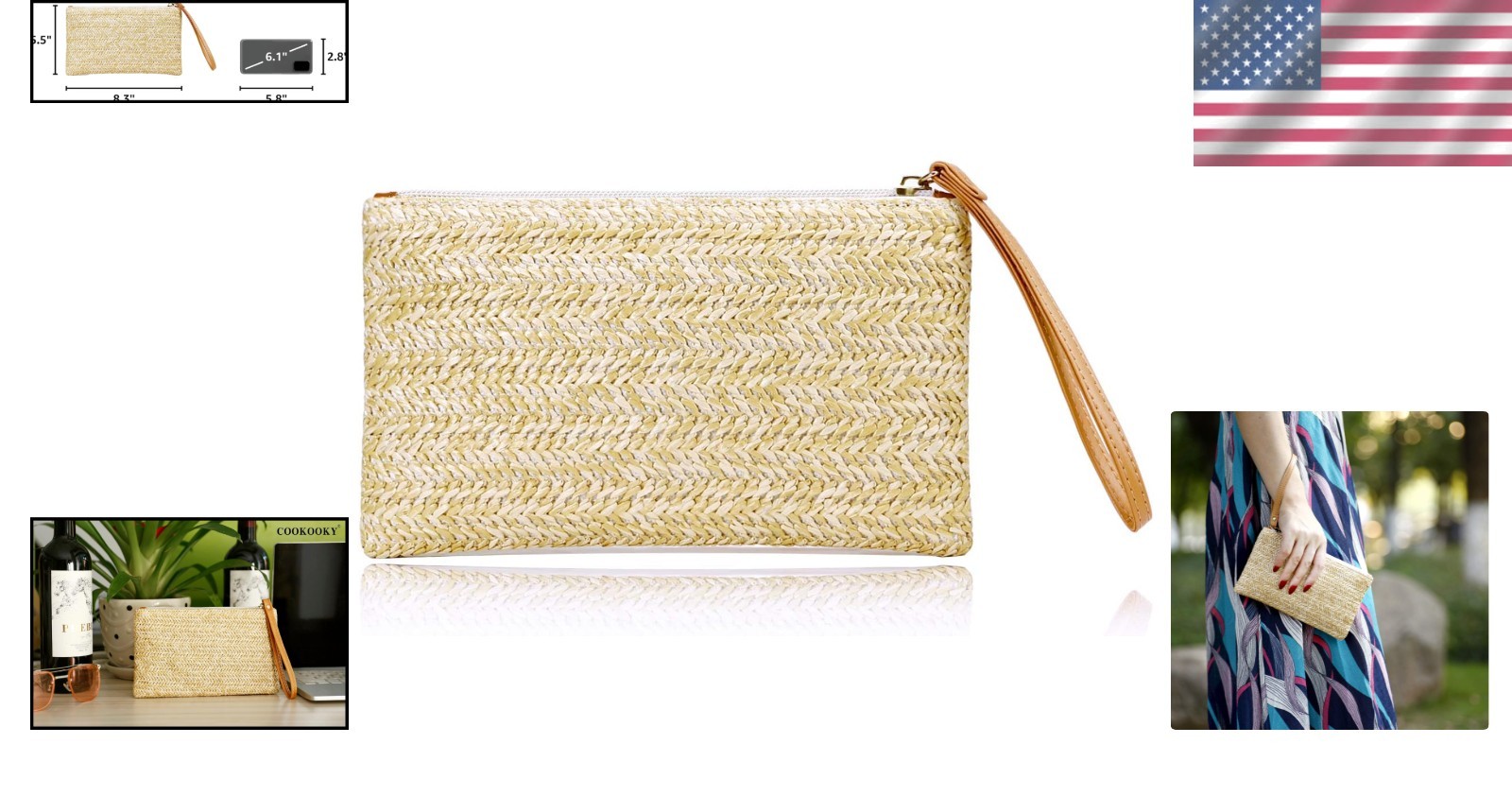 Elegant Women’s Straw Wristlet Clutch – Chic Boho Style for Any Occasion