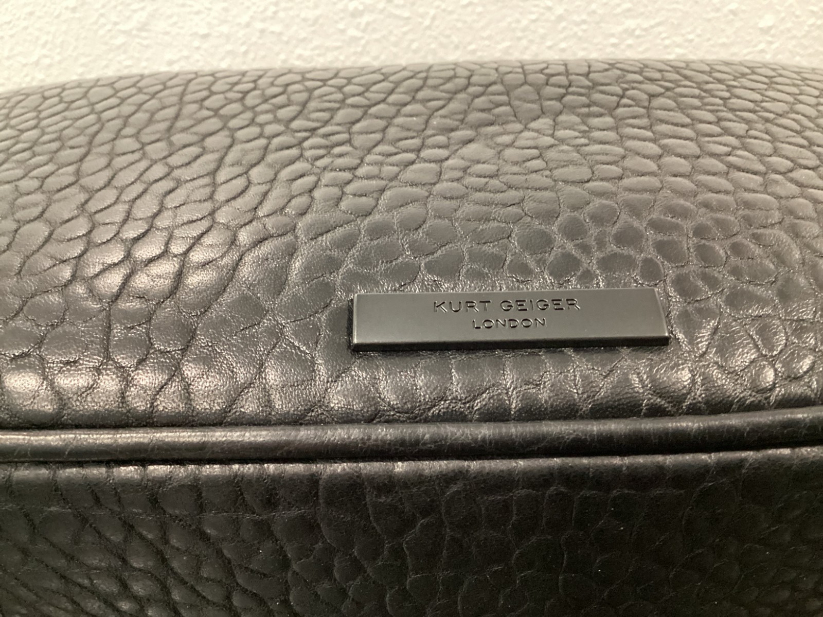 Kurt Geiger Mansion Drench Leather 11″ x 5.5″ x 3″ Black Croc Embossed Crossbody