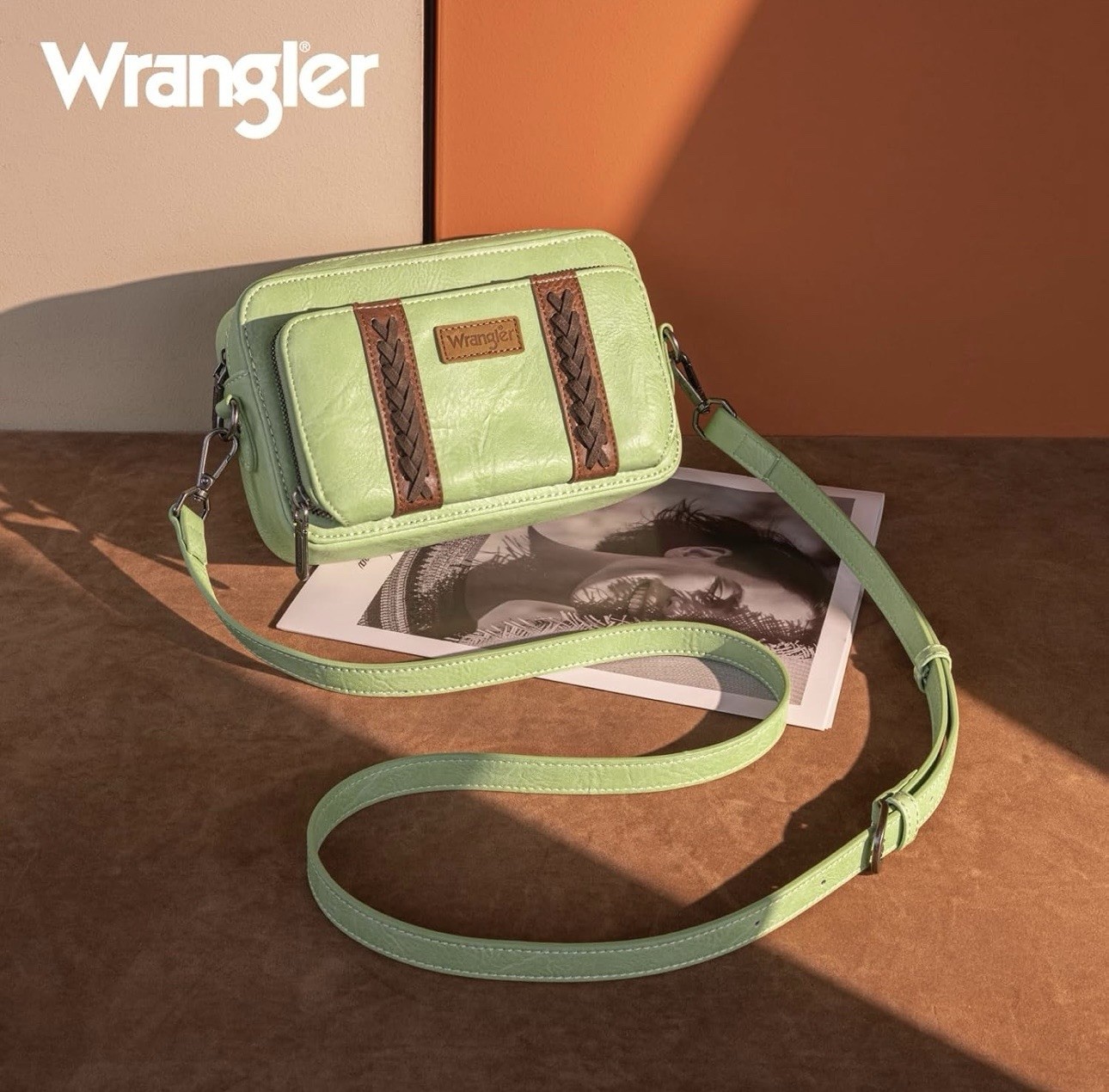Wrangler Crossbody Bag Small Multi Pocket with Adjustable Strap 7.8 x3.2 x5.6 in