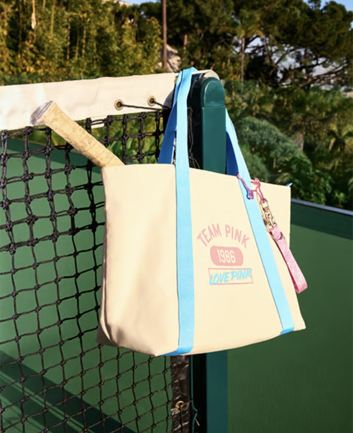 Victoria’s Secret PINK TEAM 1986 LOVE Canvas Summer Beach Tote Bag