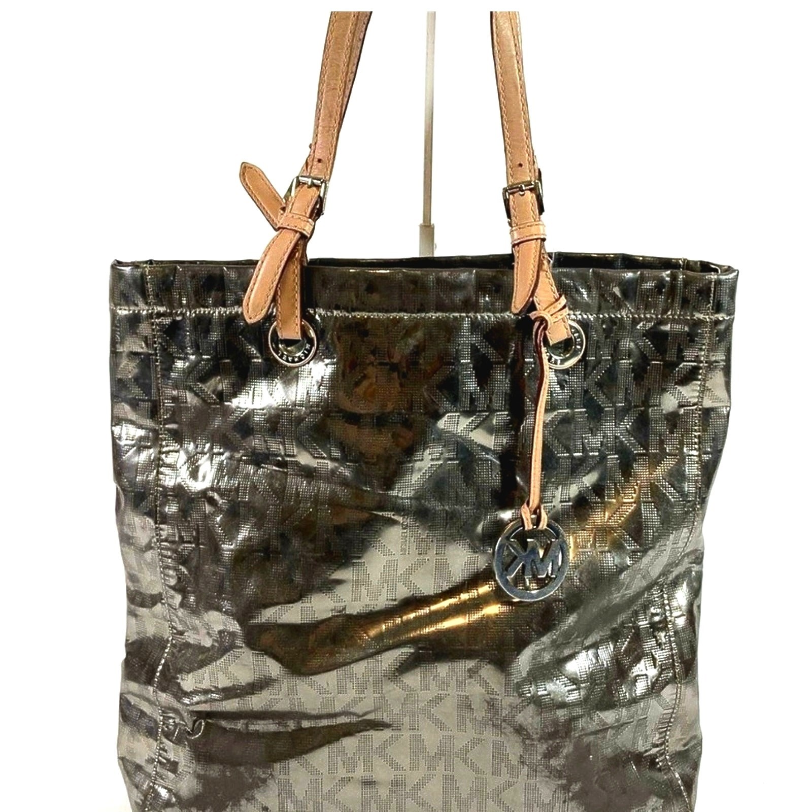 Michael Kors Metallic Mirror PVC and Leather North South Tote