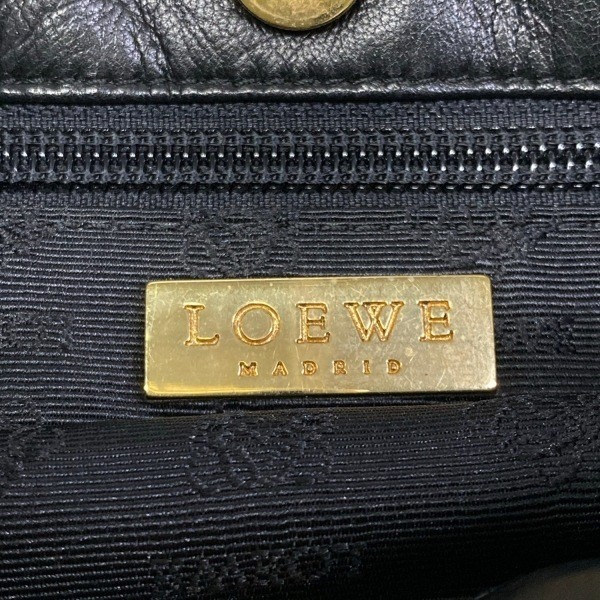 Authentic Loewe Leather Black Tote Bag From Japan