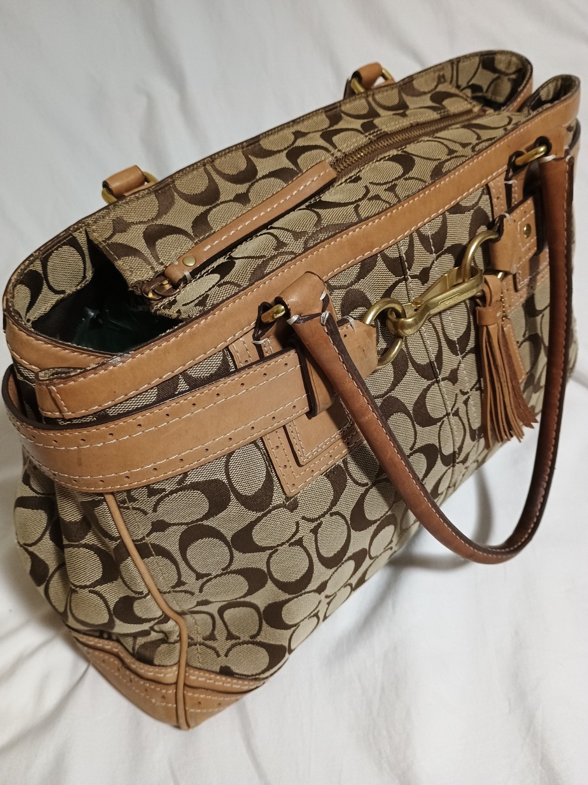 HUGE Coach Hampton Horsebit Satchel Tote XL🏵19 x 10 x 6 Handbag 10537 + Hangtag