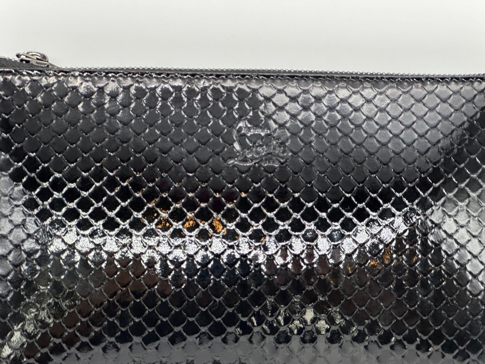 Christian Louboutin LOUBILA Snake Effect Pouch Chain Clutch Shoulder Bag $1090