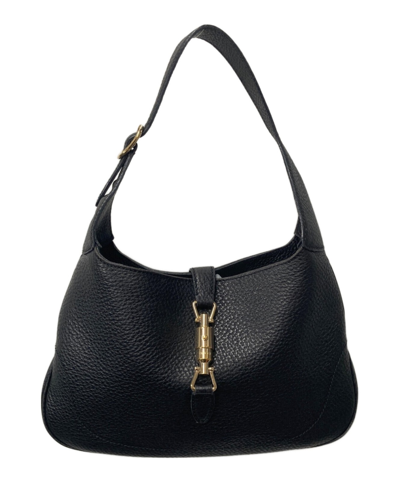 GUCCI New Jackie 137335 Leather Semi Shoulder Hobo Bag Black Women’s