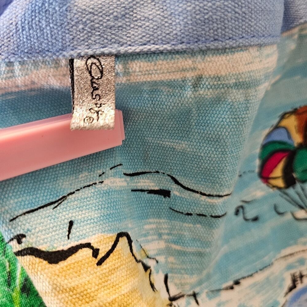 OUNSBY Coastal Beach Scene Canvas Backpack Tropical Drawstring Bag Travel Pool