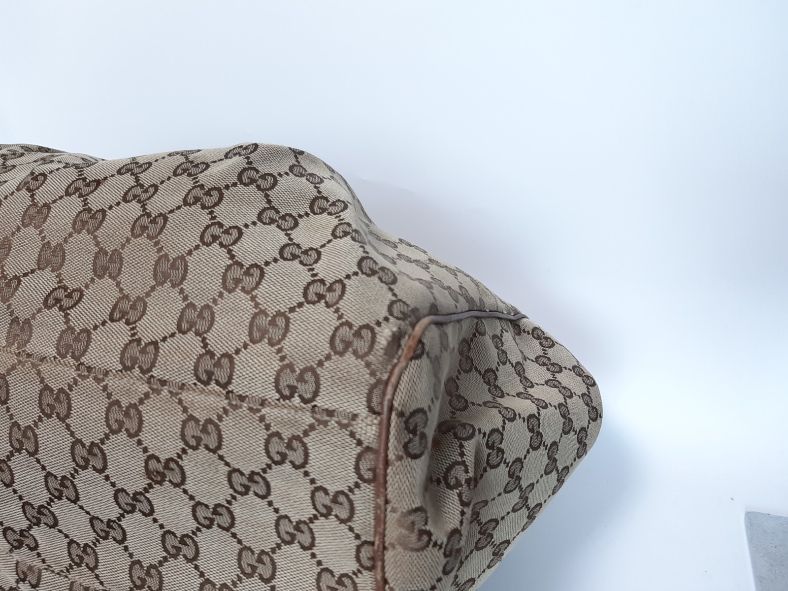 GUCCI Shoulder Bag GG Canvas Beige Brown GG Charm 211944