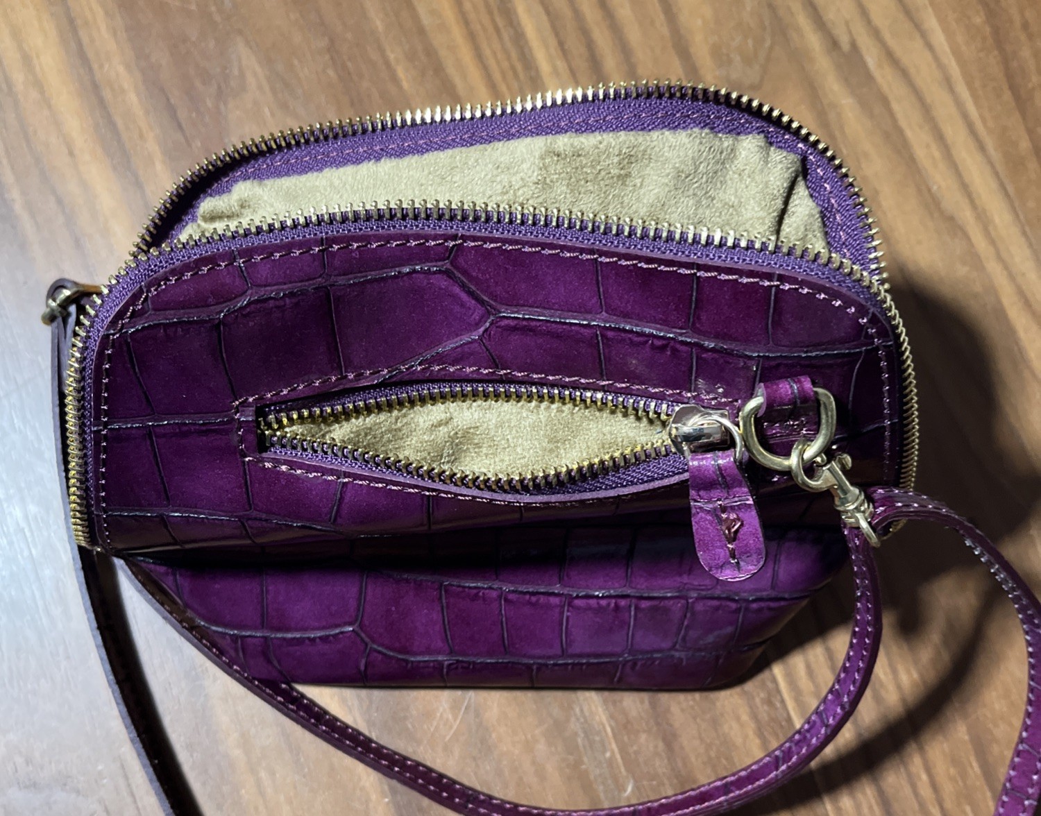 Pratesi Firenze Volterra King Crossbody Bag – Purple – Formal Handbag, Leather
