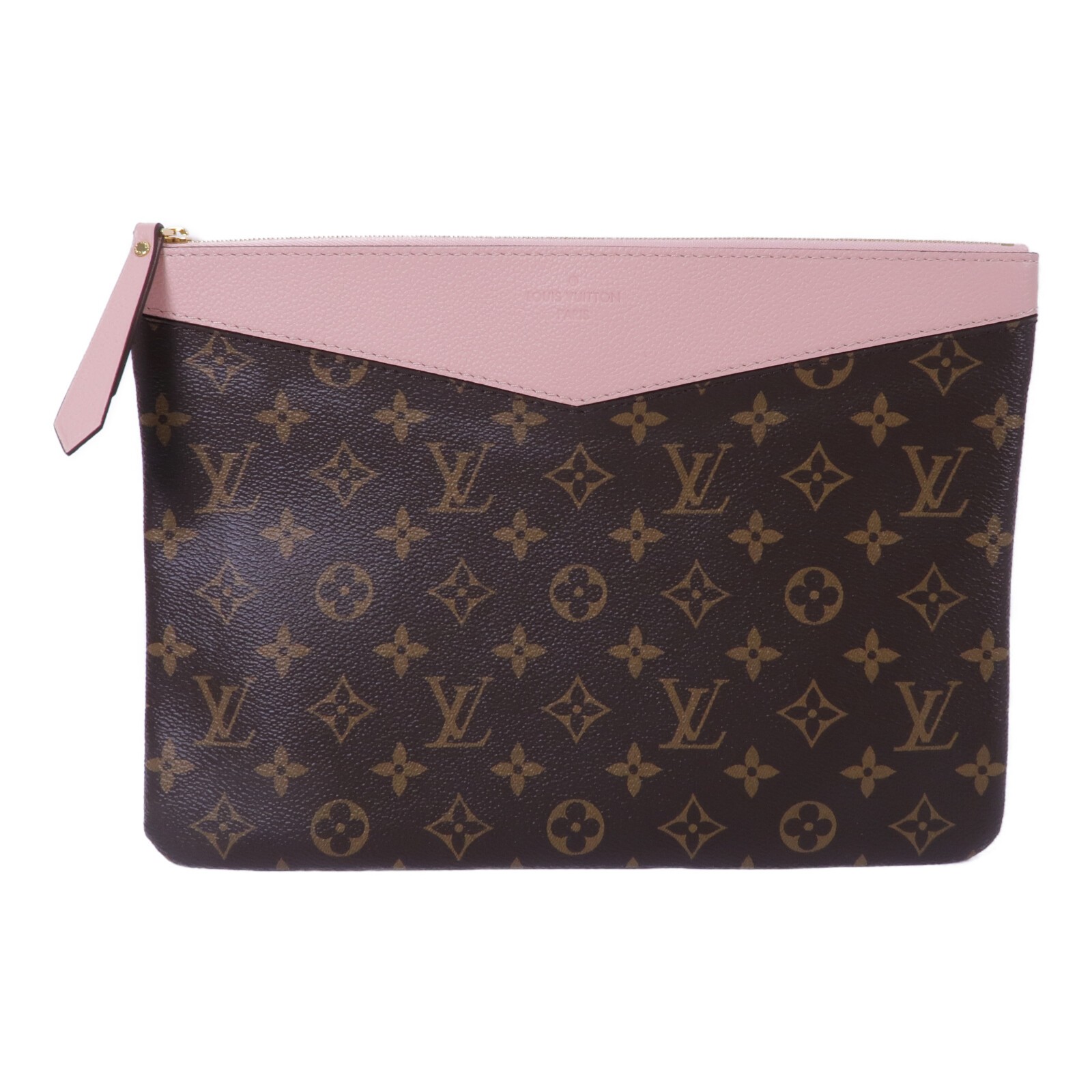 LOUIS VUITTON LV GHW Daily Pouch Clutch Bag M62942 Monogram Pink