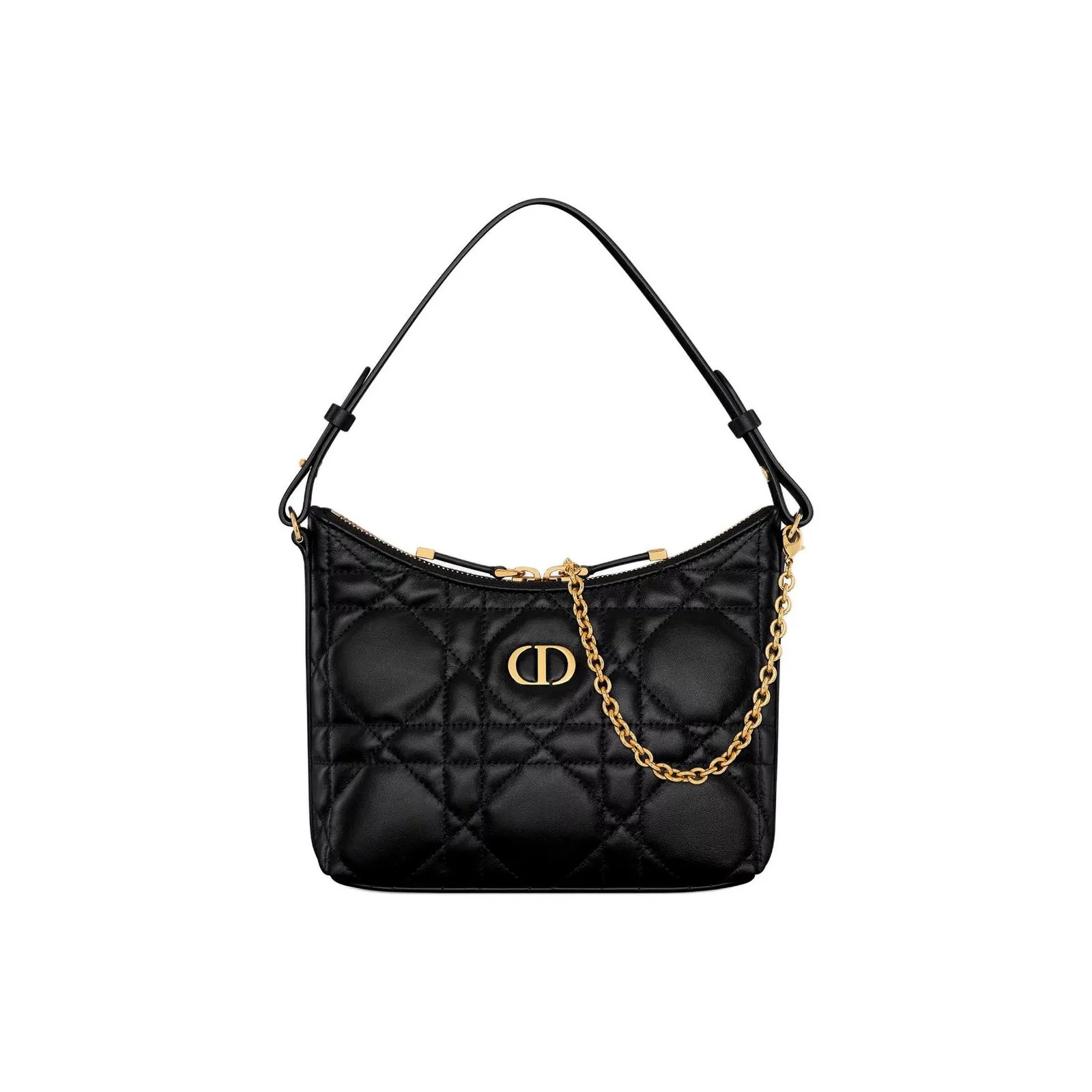 DIOR Miss Caro Gold Chain Leather Handbag Mini Women’s Black 8.3*2.8*6.7 in
