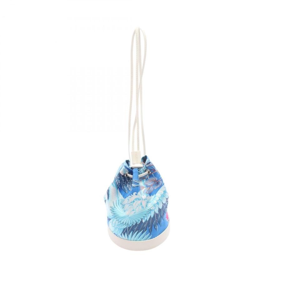 HERMES Bag: Soie-Cool Tiny White Blue Multi W21H35D21cm;