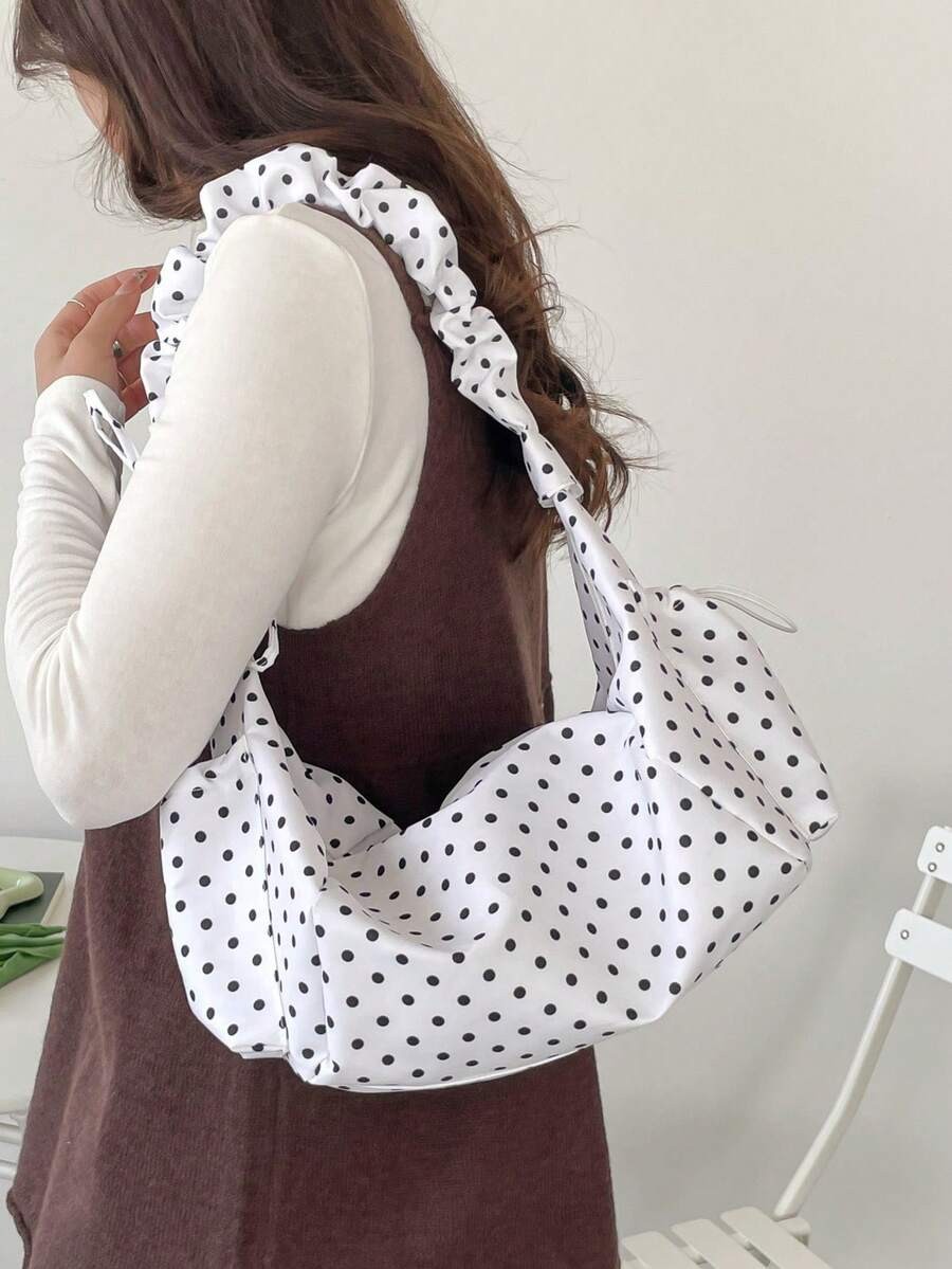 Nylon Dumpling Crossbody Bag Slouchy Hobo Shoulder Purse Ruched Drawstring