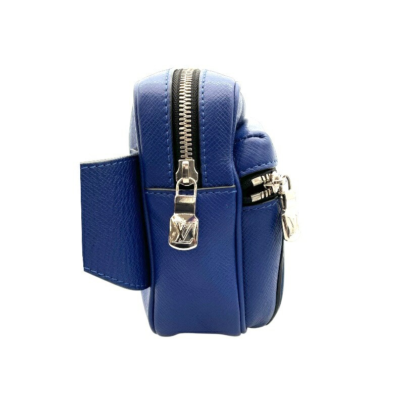 LOUIS VUITTON Bumbag Outdoor M33455 Blue Taiga Leather Belt Bag Unisex Authentic
