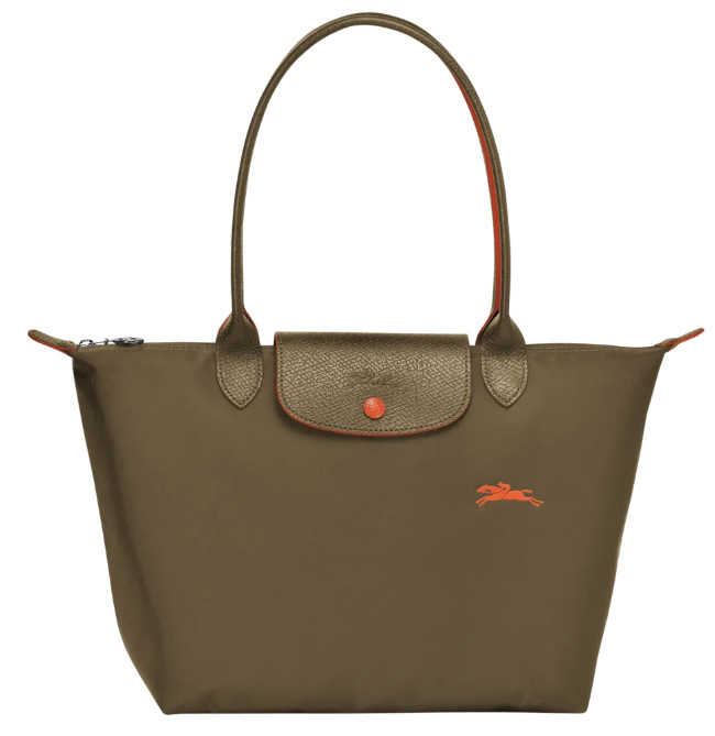 LongChamp Olive Moss Green Tote Le Pliage Club Medium shoulder Bag handbag New