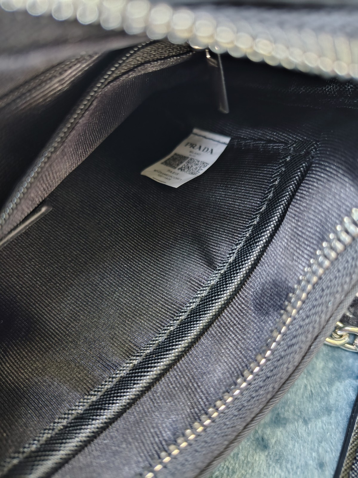 Prada Re-Edition 2005 Re-Nylon And Saffiano Mini Bag In Nero With Cert. Of Auth.