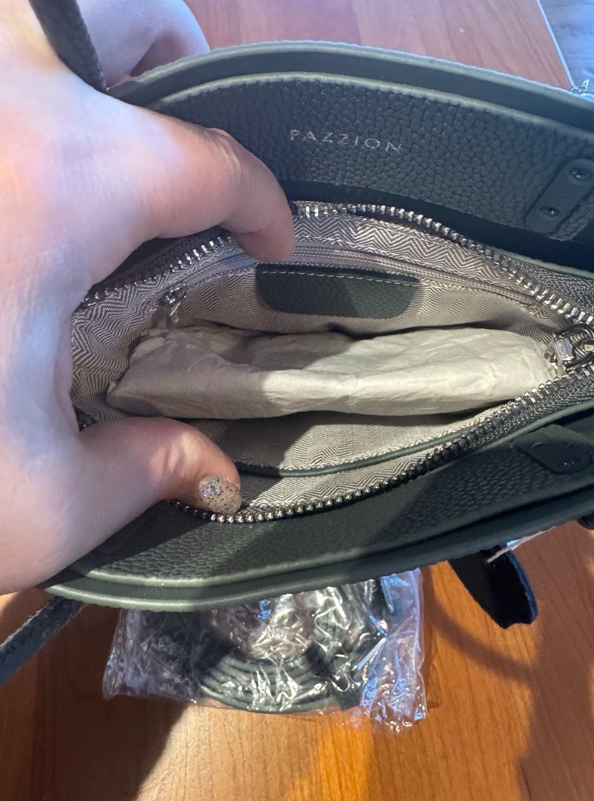 NWOT! Pazzion GRAY Stormy Garden Bucket Bag with Bag Charm and Long Strap
