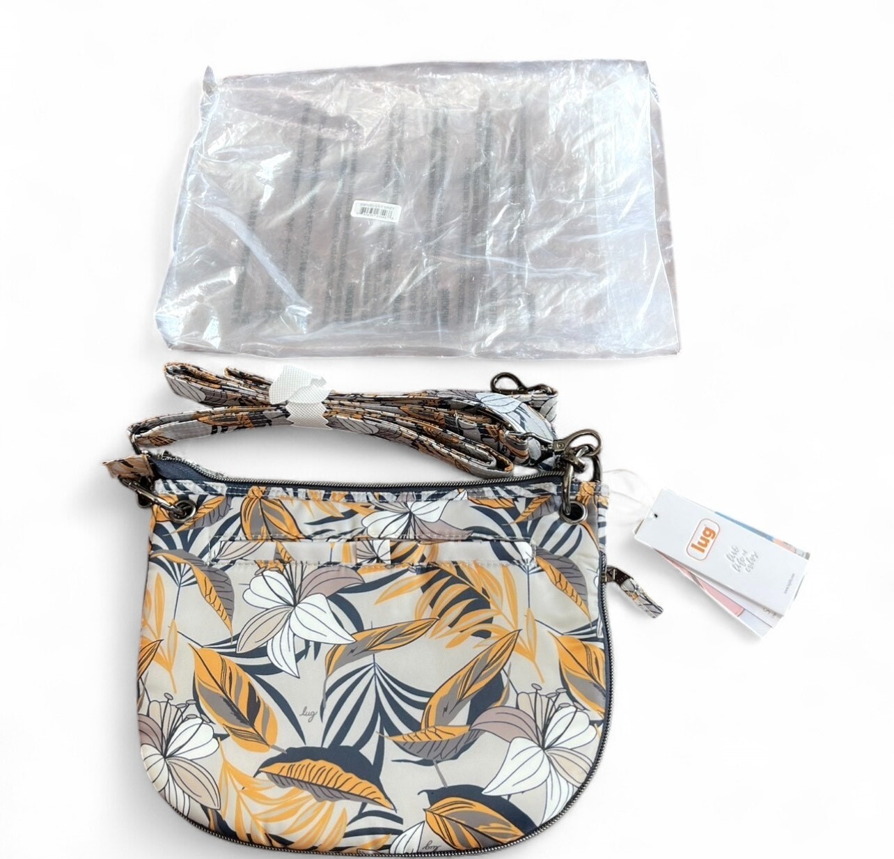 Gray And Yellow Lilly Lug Crossbody Purse New w Tags