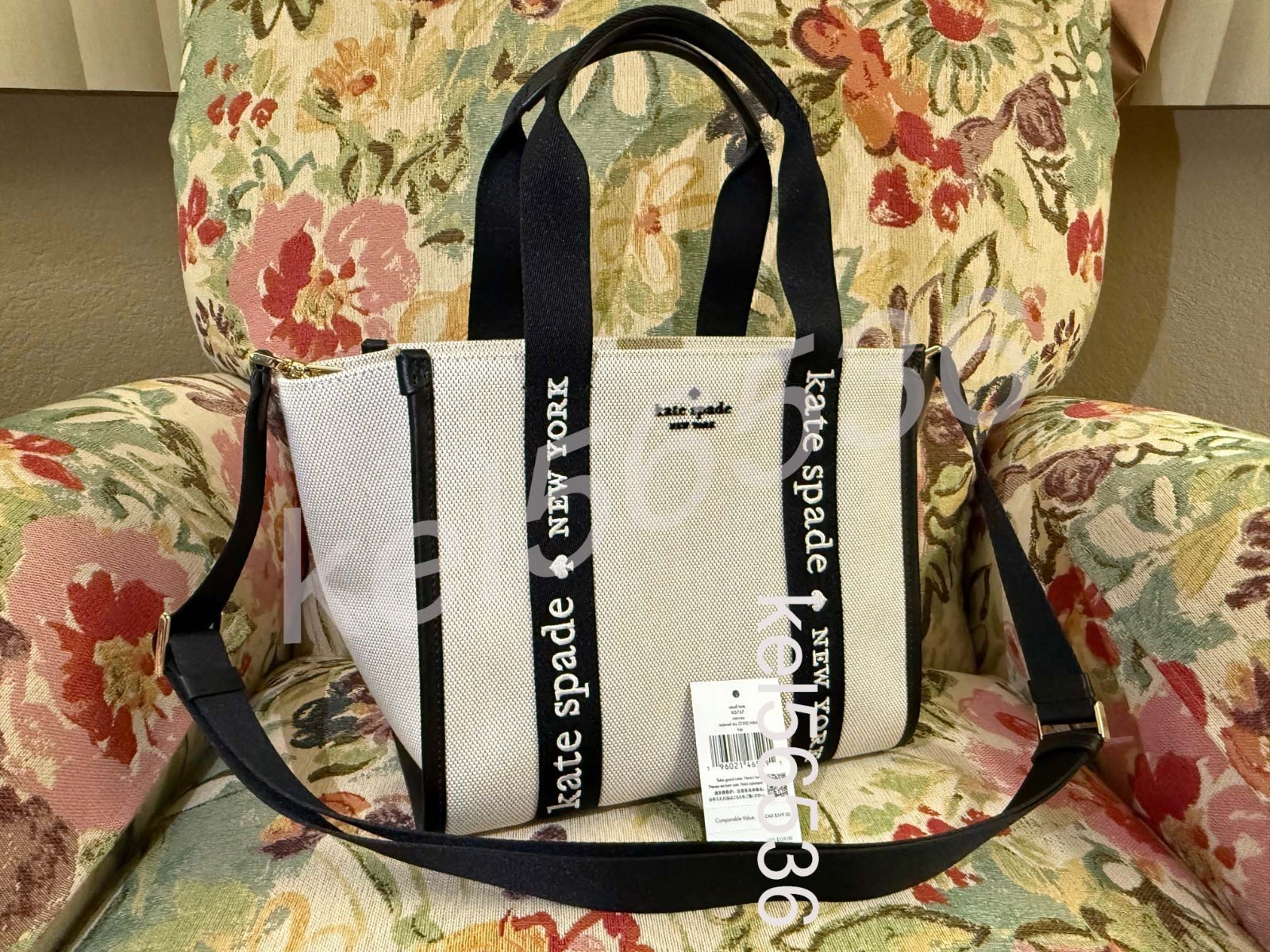 IN HAND NEW Kate Spade Kip Canvas Small Tote in Natural Multi