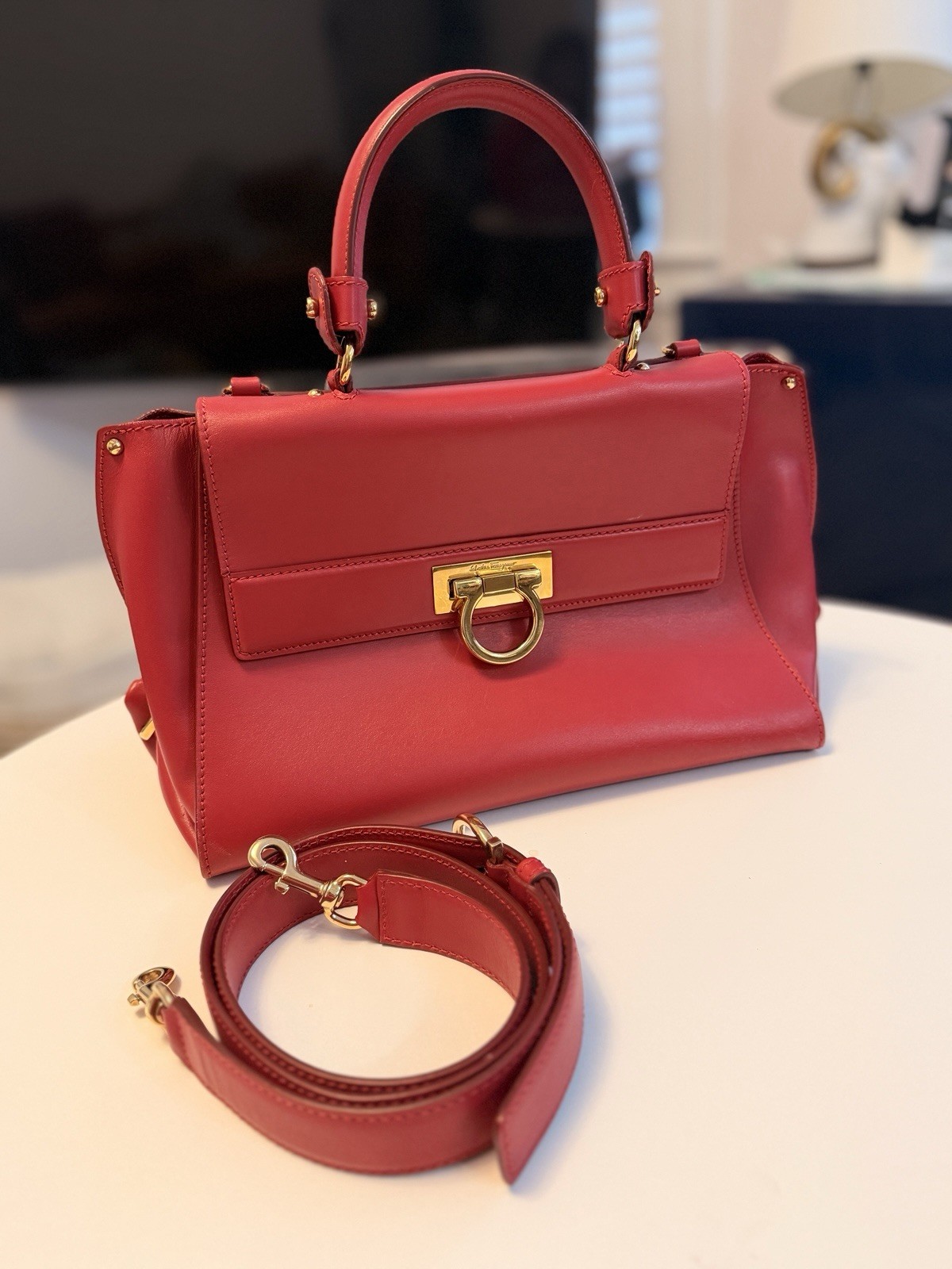 Ferragamo Women’s Sofia Red Handbag Calfskin