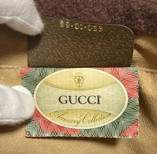 Vintage GUCCI Sherry Line GG Clutch Bag PVC Canvas Leather Authentic