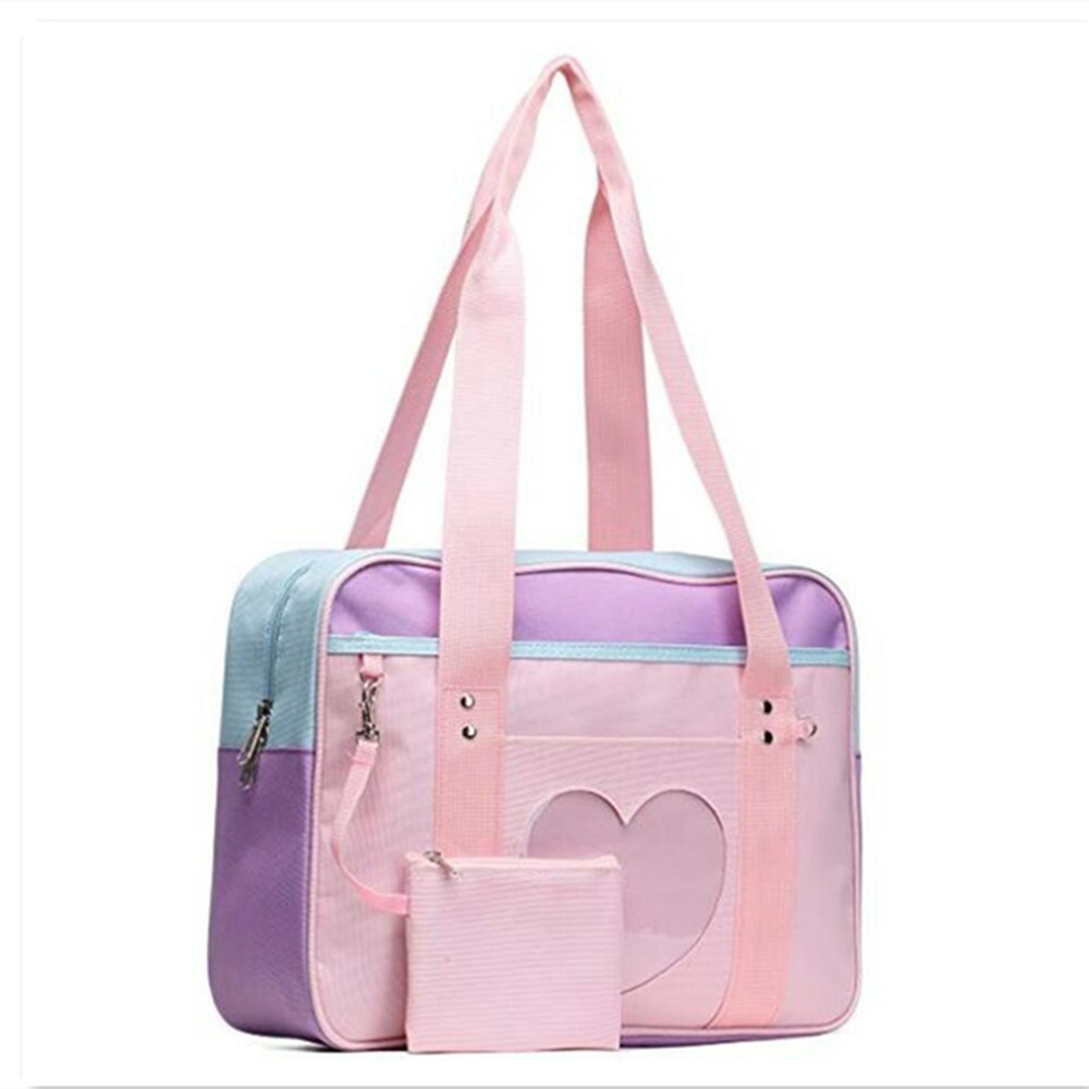 JiangYY Japanese Lolita Girl High School JK Uniform Satchels Bag Heart Sweet