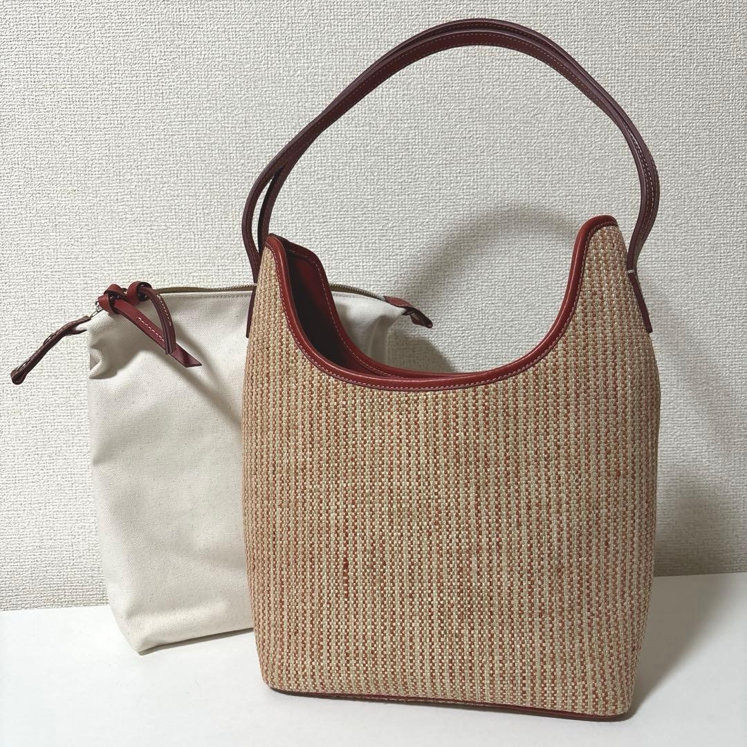 A Vacation Hop Sumac Stripe Tote Bag Shoulder Bag Pre-owned