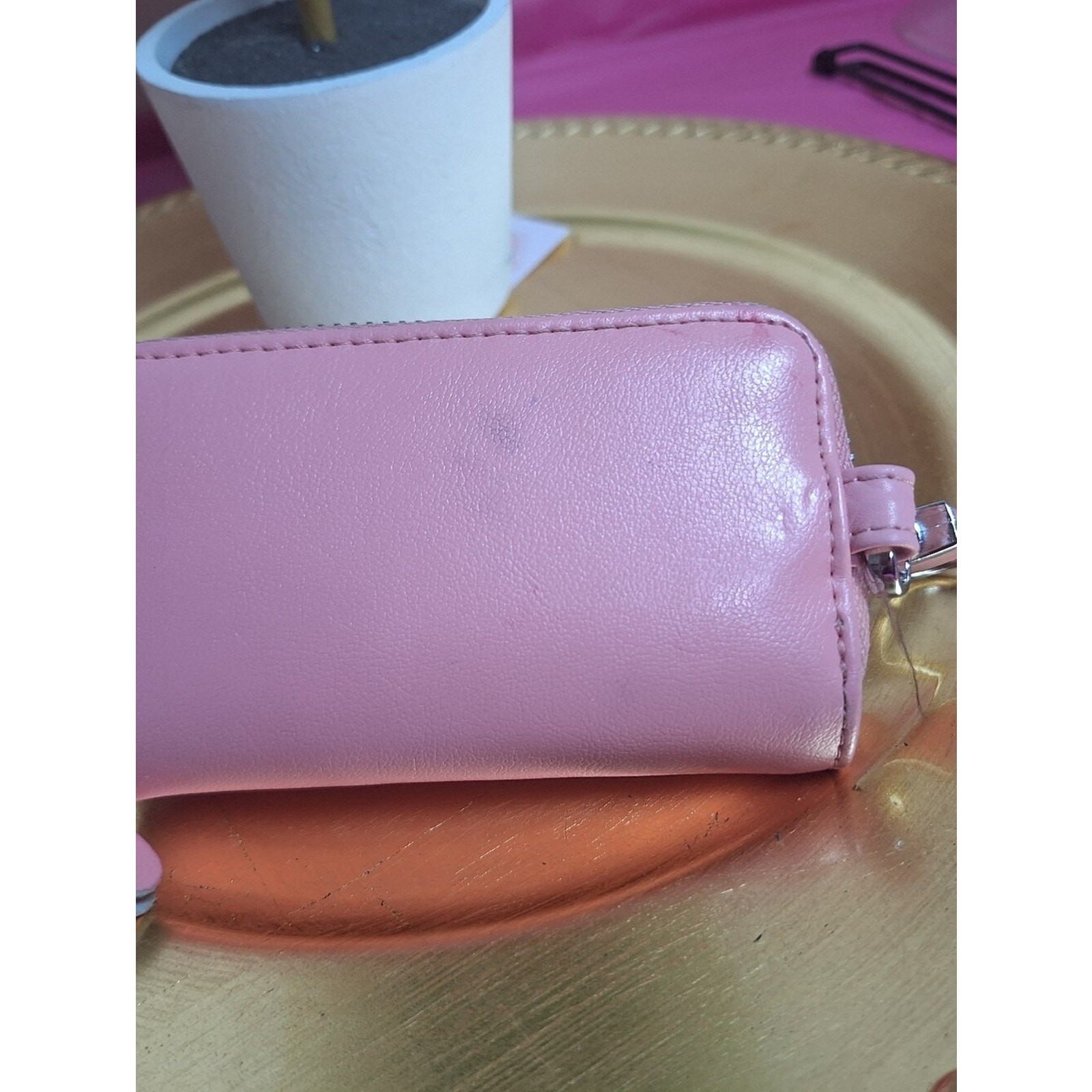 Pink Leather Key Holder